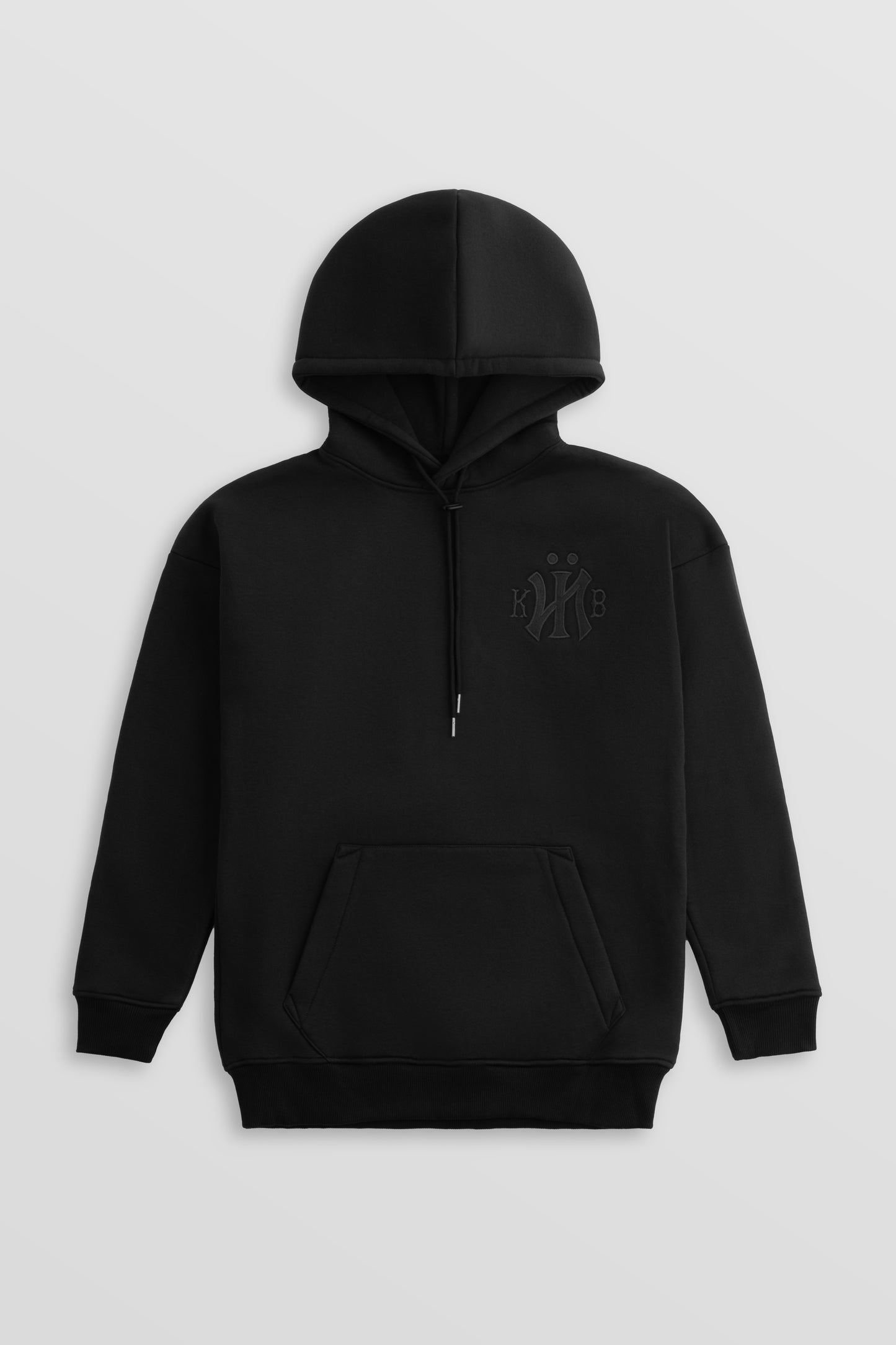 KYIV Brushed Fleece Hoodie Black Tonal
