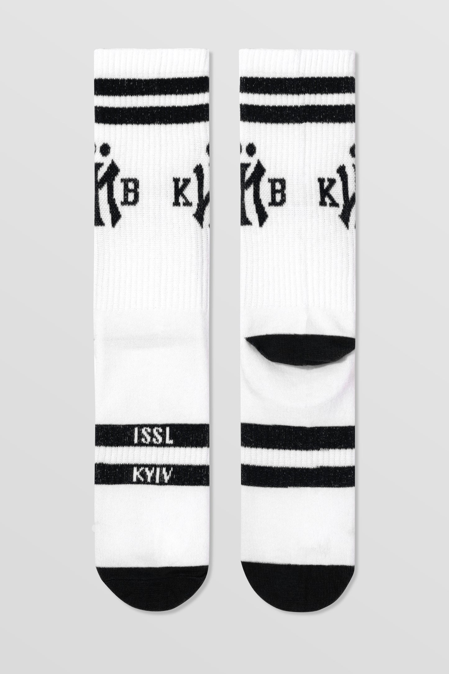Шкарпетки кИЇв білі з чорним, високі