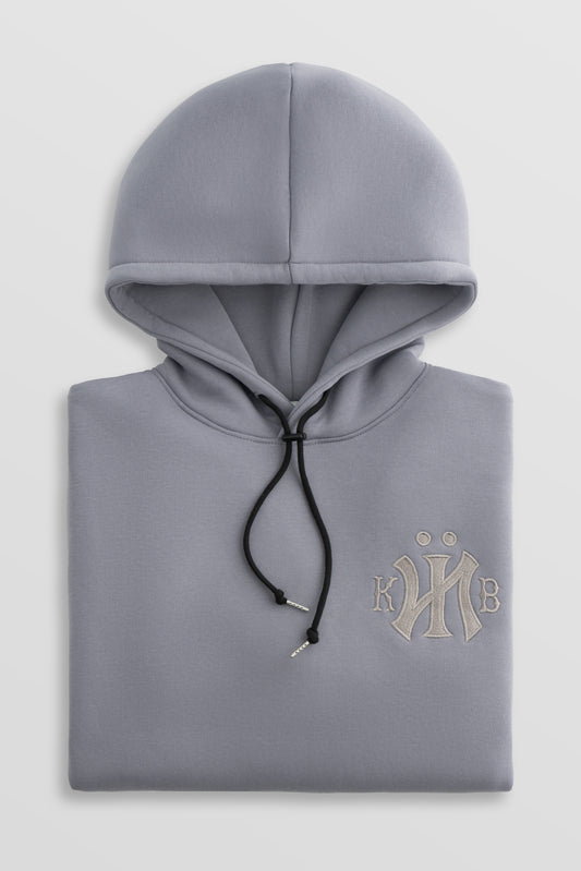 KYIV Brushed Fleece Hoodie Gray Tonal